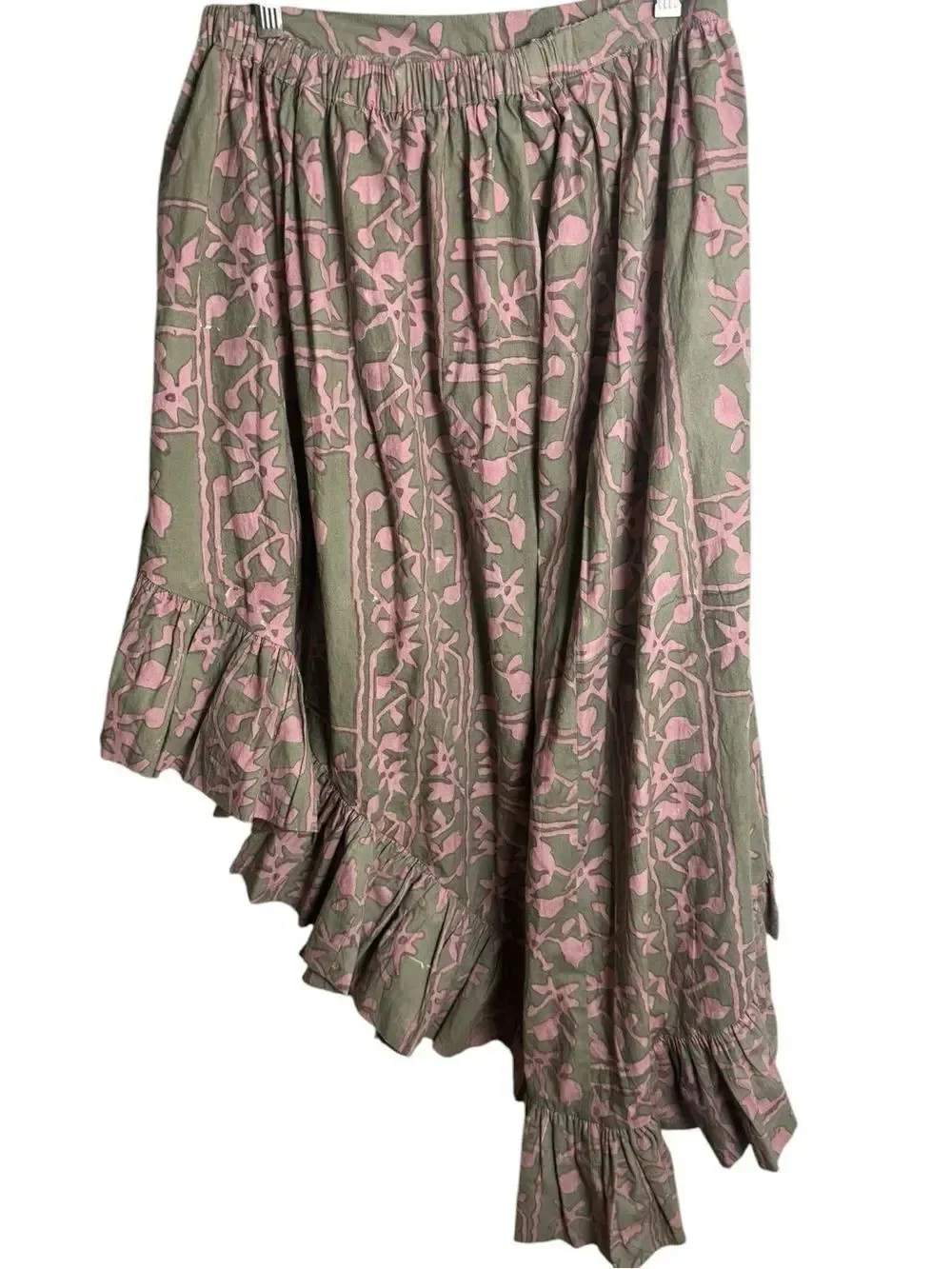 Cleobella Paola Ankle Skirt Border Print Hi Low XL